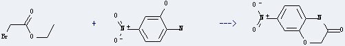 2H-1,4-Benzoxazin-3(4H)-one,7-nitro- can be prepared by bromoacetic acid ethyl ester and 2-amino-5-nitro-phenol.